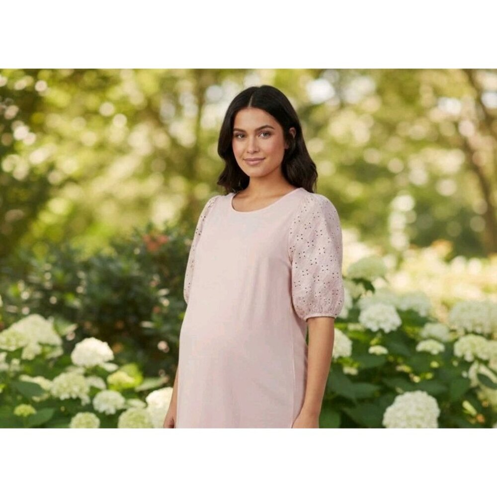 Isabel Maternity NEW Puff Sleeve Tunic Top Blouse Size Large - Picture 10 of 10